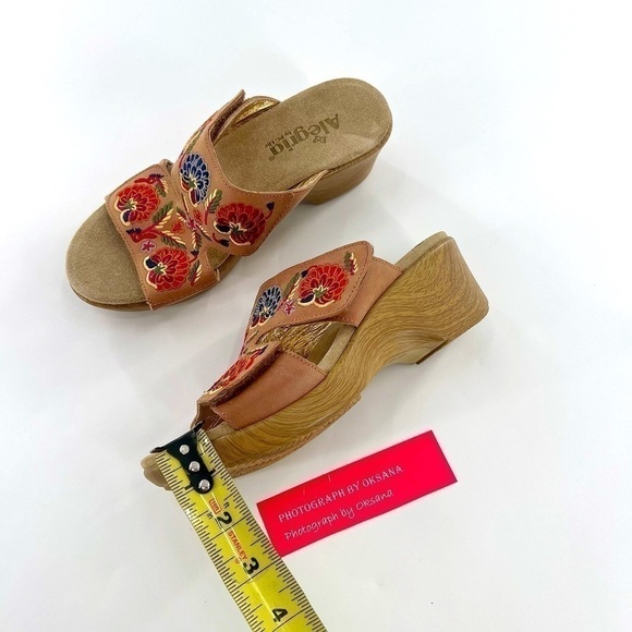 Alegria Women's Linn Sandal Cognac Multi Needles and Pins size 38 US7.5-8 - Picture 4 of 14